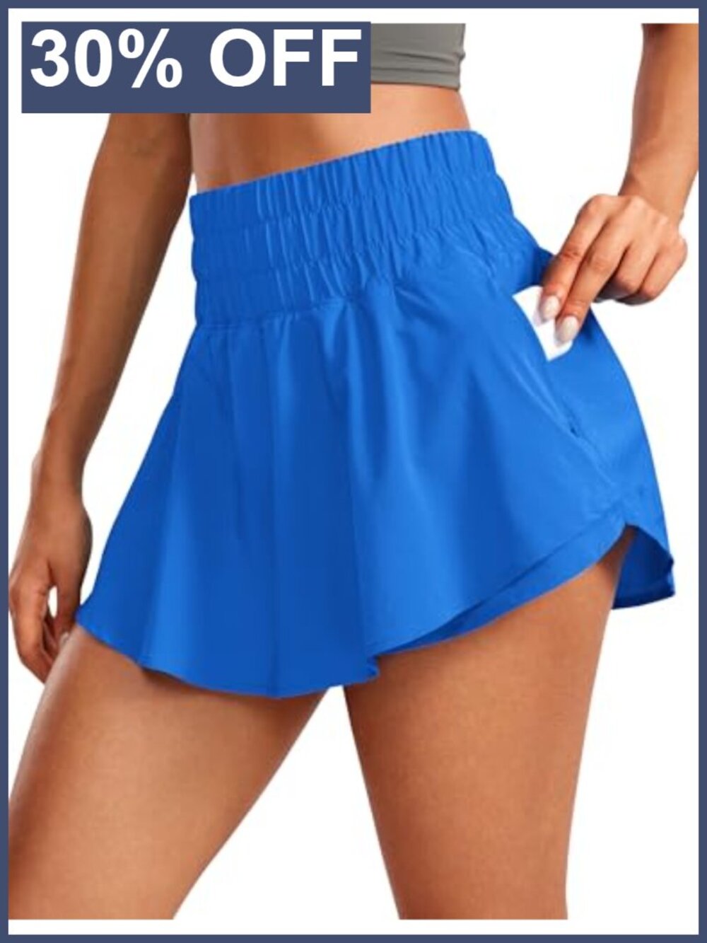 CRZ YOGA Ruffle Skirt Overlay Athletic Shorts